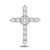 14k White Gold Womens Round Diamond Religious Cross Pendant 1/4 Cttw