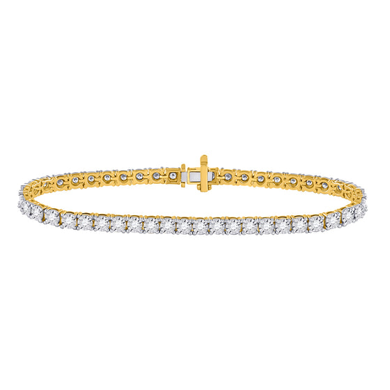 10k Yellow Gold Womens Round Diamond Classic Tennis Bracelet 2 Cttw