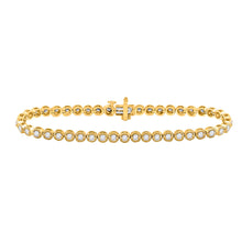  14k Yellow Gold Womens Round Diamond Tennis Bracelet 2 Cttw