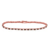 10k Rose Gold Womens Round Brown Diamond Tennis Bracelet 1-1/5 Cttw