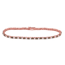  10k Rose Gold Womens Round Brown Diamond Tennis Bracelet 1-1/5 Cttw