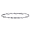 10k White Gold Womens Round Diamond Tennis Bracelet 1-1/4 Cttw