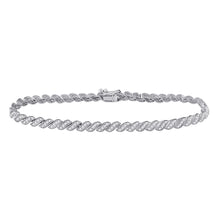  10k White Gold Womens Round Diamond Tennis Bracelet 1-1/4 Cttw
