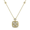 Yellow-tone Sterling Silver Womens Round Diamond Filigree Fashion Necklace 1/10 Cttw