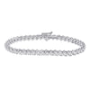 14k White Gold Womens Round Diamond Classic Tennis Bracelet 4 Cttw