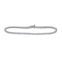  14k White Gold Womens Round Diamond Classic Tennis Bracelet 2 Cttw