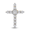 14k Yellow Gold Womens Round Diamond Cross Pendant 1/4 Cttw