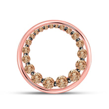  10k Rose Gold Womens Round Brown Diamond Graduated Circle Pendant 3/4 Cttw