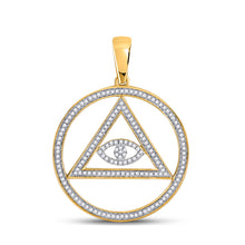  10k Yellow Gold Mens Round Diamond All-Seeing Eye of Providence Charm Pendant 1/2 Cttw
