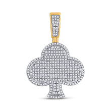  10k Yellow Gold Mens Round Diamond Clover Charm Pendant 3/4 Cttw