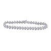 10k White Gold Womens Round Diamond Tennis Bracelet 1/2 Cttw