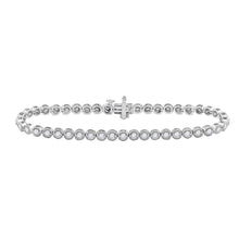  14k White Gold Womens Round Diamond Tennis Bracelet 2 Cttw