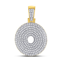  10k Yellow Gold Mens Round Diamond Bubble O Letter Charm Pendant 7/8 Cttw