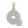 10k Yellow Gold Mens Round Diamond Bubble Q Letter Charm Pendant 3/4 Cttw
