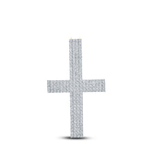  10k Yellow Gold Mens Round Diamond Cross Charm Pendant 7/8 Cttw