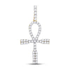 10k Yellow Gold Mens Round Diamond Ankh Cross Charm Pendant 1 Cttw