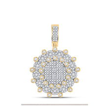  10k Yellow Gold Mens Round Diamond Circle Charm Pendant 1 Cttw