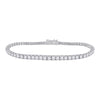 14k White Gold Womens Round Diamond Tennis Bracelet 3 Cttw
