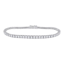  14k White Gold Womens Round Diamond Tennis Bracelet 3 Cttw