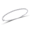 10k White Gold Womens Round Diamond Stackable Bangle Bracelet 3/8 Cttw