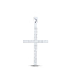10k White Gold Womens Round Diamond Cross Pendant 1/5 Cttw