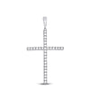 10k White Gold Womens Round Diamond Cross Pendant 1/4 Cttw