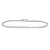 10k White Gold Womens Round Diamond Tennis Bracelet 1 Cttw