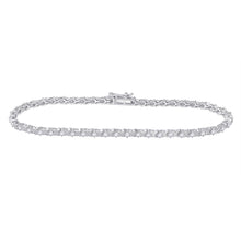  10k White Gold Womens Round Diamond Tennis Bracelet 1 Cttw