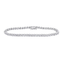  10k White Gold Womens Round Diamond Tennis Bracelet 2 Cttw