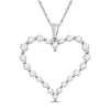 14k White Gold Womens Round Diamond Outline Heart Pendant 1 Cttw