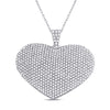 14k White Gold Womens Round Diamond Charmed Heart Pendant 2 Cttw