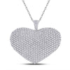 14k White Gold Womens Round Diamond Charmed Heart Pendant 3 Cttw