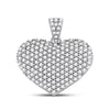 14k White Gold Womens Round Diamond Charmed Heart Pendant 1 Cttw