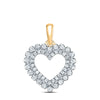 14k Yellow Gold Womens Round Diamond Heart Pendant 3/8 Cttw
