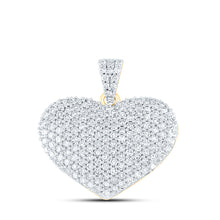  14k Yellow Gold Womens Round Diamond Charmed Heart Pendant 1 Cttw
