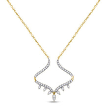  14k Yellow Gold Womens Round Diamond Fashion Necklace 1/4 Cttw