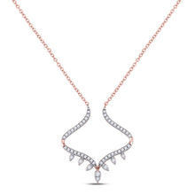  14k Rose Gold Womens Round Diamond Fashion Necklace 1/4 Cttw