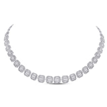  14k White Gold Womens Baguette Diamond Cluster Necklace 5-3/4 Cttw