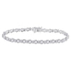 14k White Gold Womens Round Diamond Statement Tennis Bracelet 4 Cttw