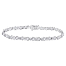  14k White Gold Womens Round Diamond Statement Tennis Bracelet 4 Cttw