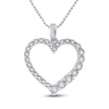 14k White Gold Womens Round Diamond Outline Heart Pendant 1/6 Cttw