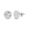 14k White Gold Womens Round Diamond Cluster Earrings 1/4 Cttw
