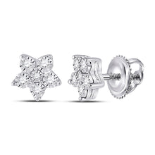  10k White Gold Womens Round Diamond Stud Earrings 1/8 Cttw