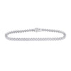 14k White Gold Womens Round Diamond Milgrain Tennis Bracelet 2-7/8 Cttw