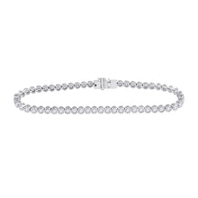  14k White Gold Womens Round Diamond Milgrain Tennis Bracelet 2-7/8 Cttw