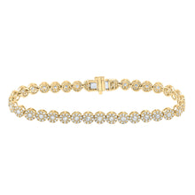  14k Yellow Gold Womens Round Diamond Tennis Bracelet 3-1/3 Cttw