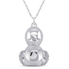 10k White Gold Womens Round Diamond Duck Animal Pendant 1/10 Cttw