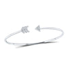 10k White Gold Womens Round Diamond Arrow Bangle Bracelet 1/10 Cttw