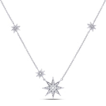  14k White Gold Womens Round Diamond Starburst Fashion Necklace 1/5 Cttw