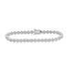 14k White Gold Womens Round Diamond Tennis Bracelet 2 Cttw